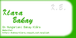 klara bakay business card